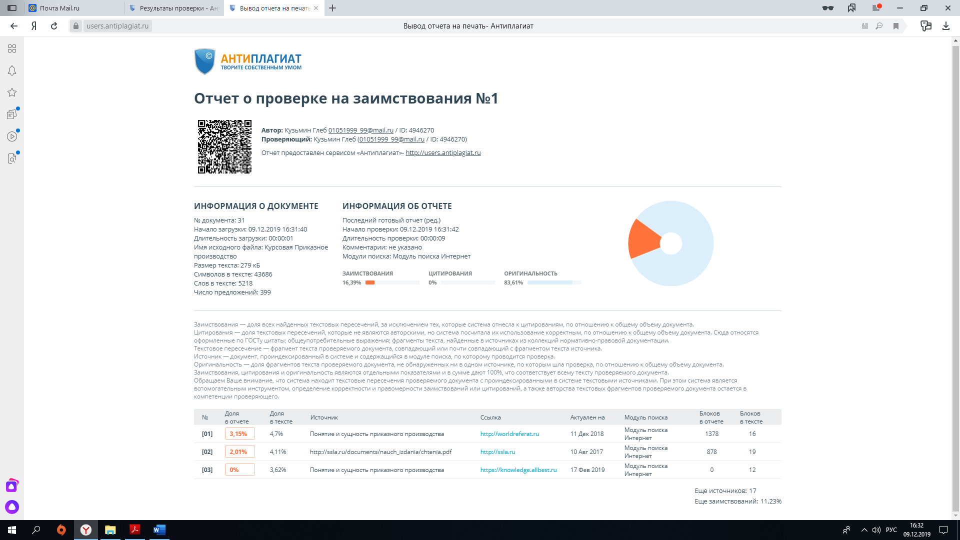 Тест на оригинальность проекта